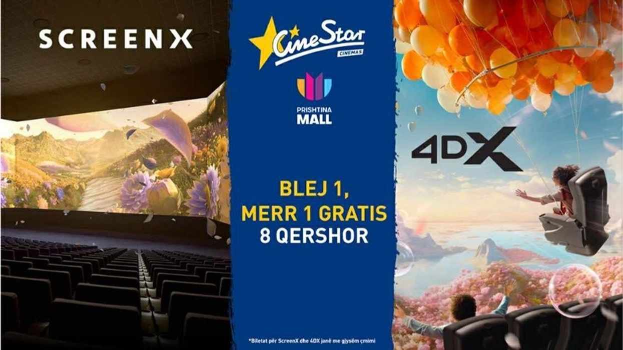 CINESTAR MEGAPLEX FESTON 4DX dhe SCREENX ME BILETA 1+1