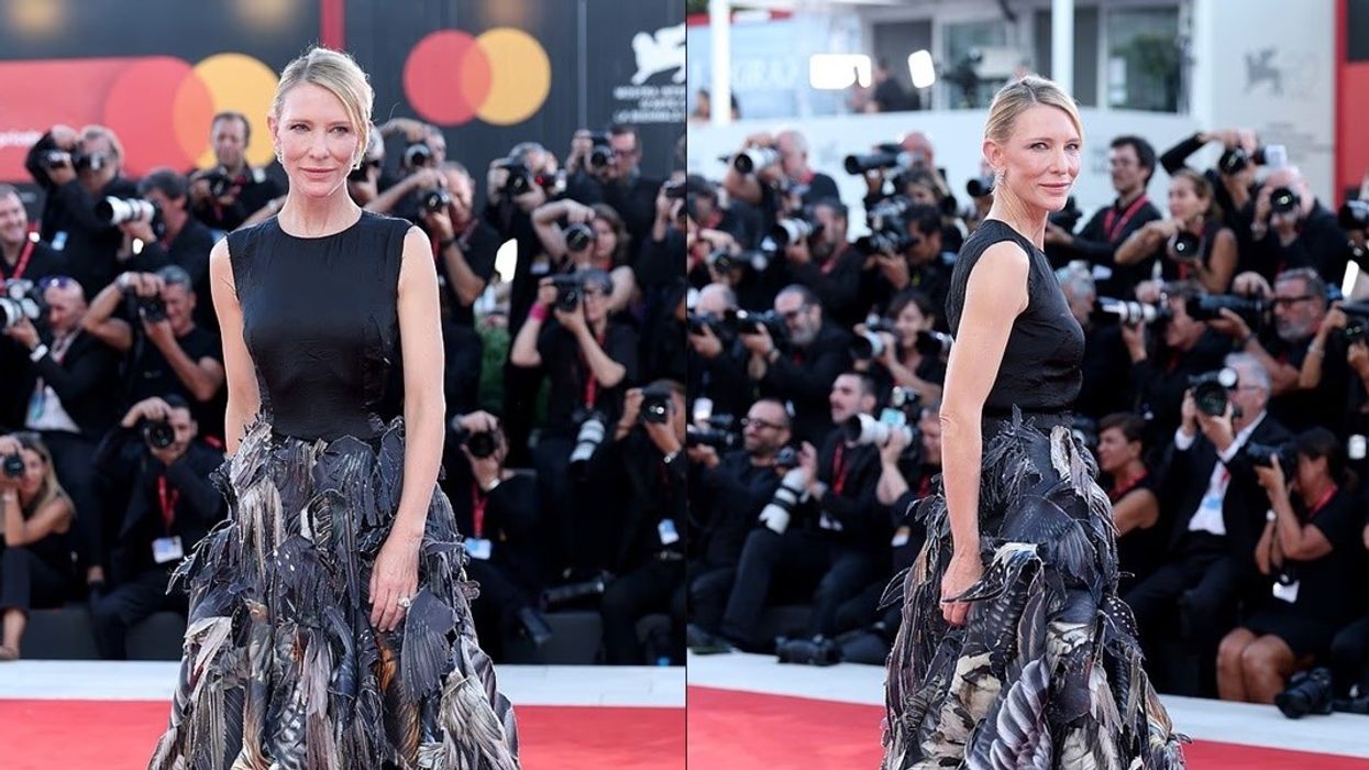 Cate Blanchett magjeps me fustan me pupla në premierën e filmit “Father Mother Sister Brother” në Festivalin e Filmit në Venecia