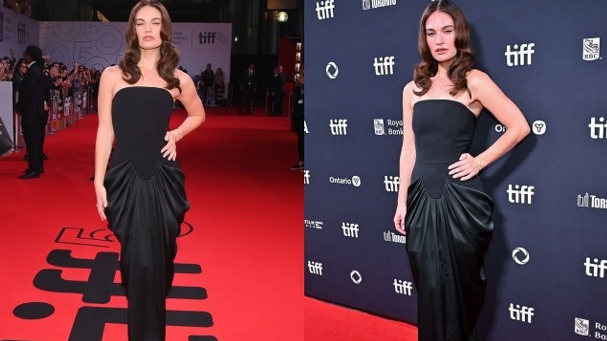 Lily James shkëlqeu me një fustan të zi elegant në shfaqjen e filmit të saj të ri “Swiped”