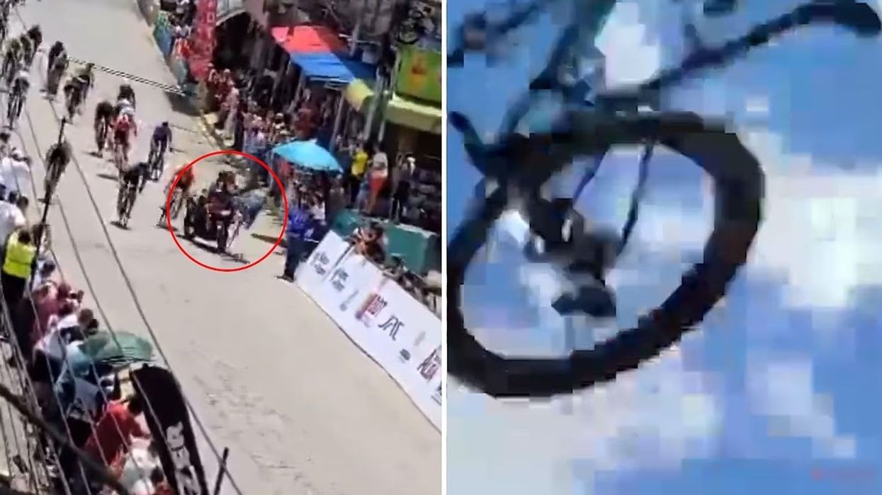 Gara me biçikleta përfundon në ‘katastrofë’ në Venezuelë, kur motoçiklisti i policisë kalon finishin e sprintit