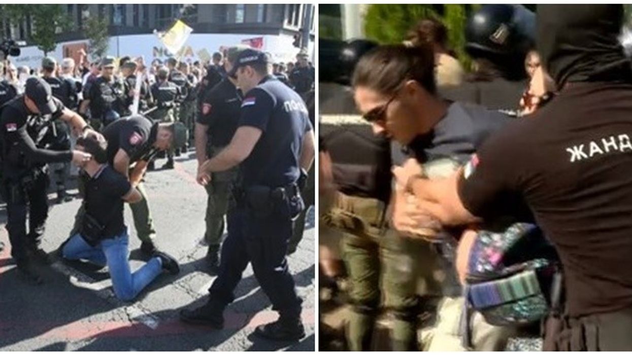 Policia serbe përdor forcën kundër studentëve që dëshirojnë të marrin pjesë në paradën ushtarake në Beograd