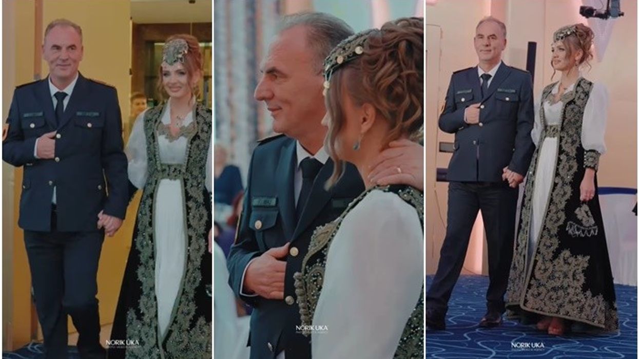 Me uniformë ushtarake, Fatmir Limaj përcjell vajzën në kanagjegj