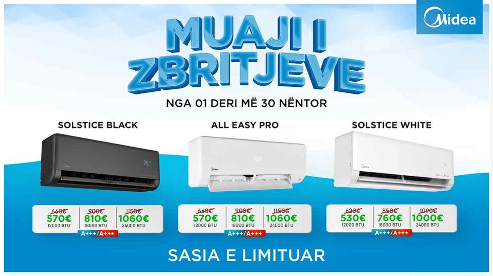 Edhe pa subvencione, MIDEA sjell zbritje speciale në klimat më të kërkuara