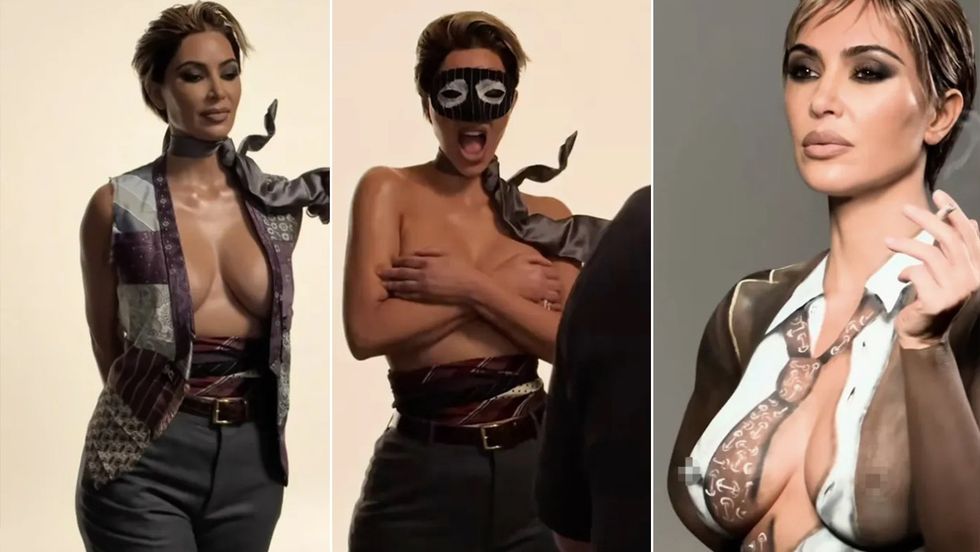 Kim Kardashian del krejtësisht 'topless' teksa mban një cigare prapa skenave të fotosesionit të ri provokues