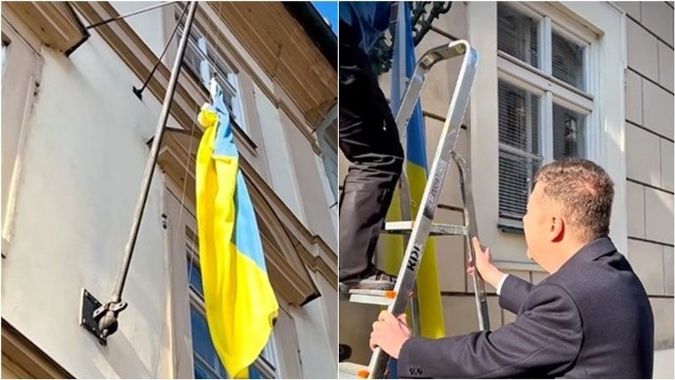 Flamuri ukrainas u hoq nga ndërtesa e parlamentit çek - kryetari i ri krenohet se ishte me urdhër të tij