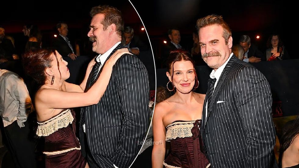 Millie Bobby Brown dhe David Harbour shfaqen të afërt në premierën e "Stranger Things"