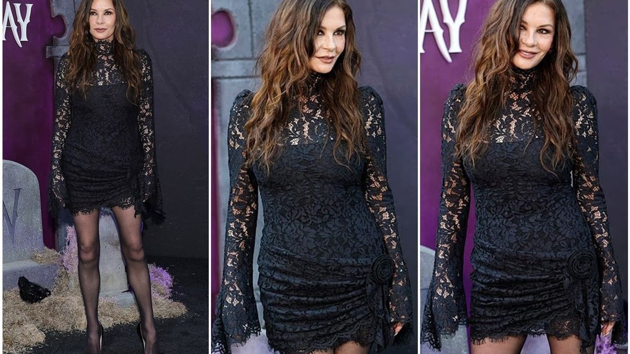 Aktorja që luan personazhin e Morticia Addams u shfaq mahnitëse gjatë një eventi të serialit Wednesday