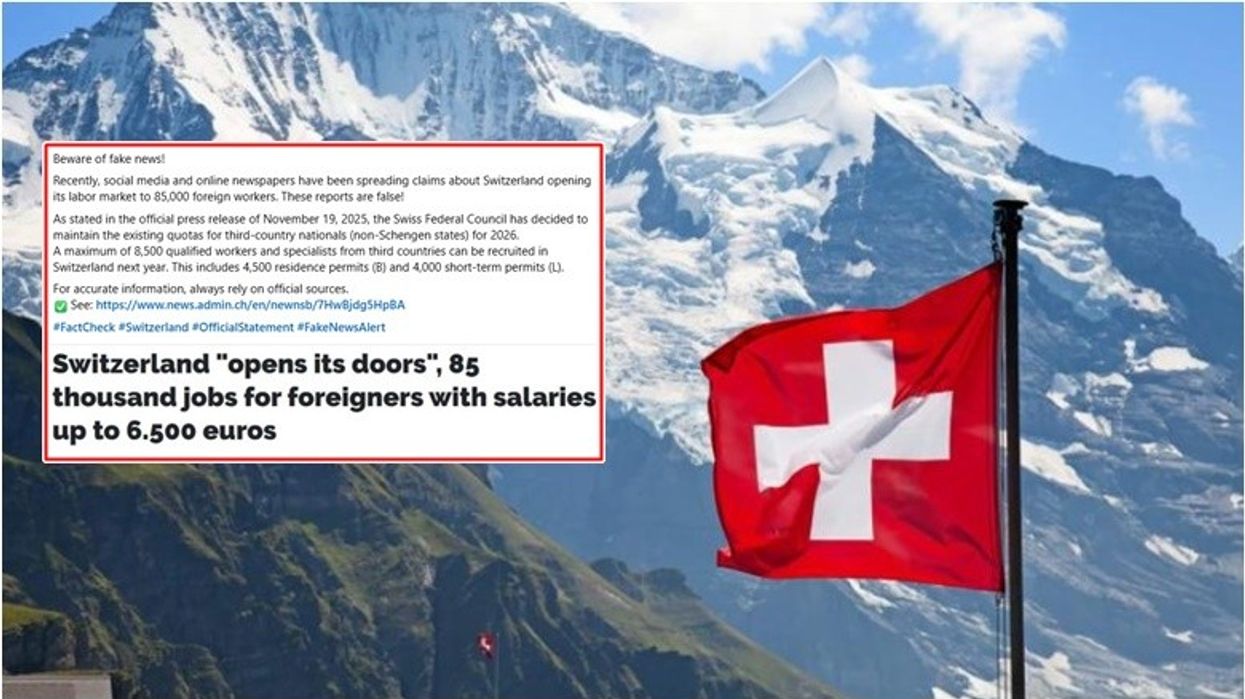 “Kujdes nga lajmet e rreme!”: Ambasada zvicerane reagon ndaj lajmit se “Zvicra ‘hap dyert’ për 85 mijë vende pune për të huajt” “Kujdes nga lajmet e rreme!”: Ambasada zvicerane reagon ndaj lajmit se “Zvicra ‘hap dyert’ për 85 mijë vende pune për të huajt”