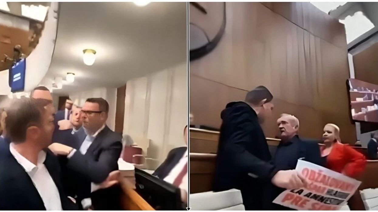Përleshje në parlamentin sllovak Përleshje në parlamentin sllovak