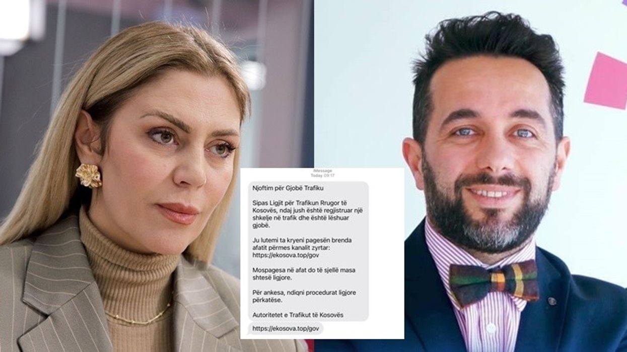Blerta Deliu dhe Shenoll Muharremi pranojnë SMS-in mashtrues ku kërkohet pagesa e gjobës në trafik Blerta Deliu dhe Shenoll Muharremi pranojnë SMS-in mashtrues ku kërkohet pagesa e gjobës në trafik