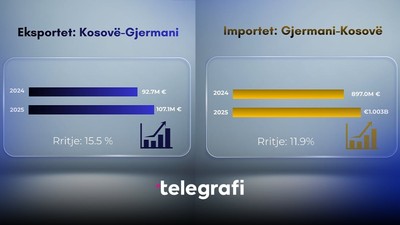 Shkëmbimet tregtare Kosovë-Gjermani regjistrojnë rritje të qëndrueshme në 2024-2025