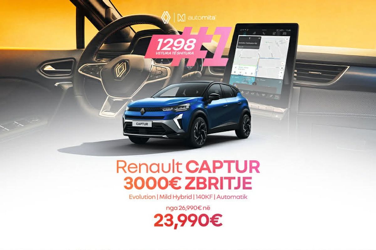 Zyrtare: Renault Captur, B-SUV më i shitur në Kosovë për 2025 Zyrtare: Renault Captur, B-SUV më i shitur në Kosovë për 2025