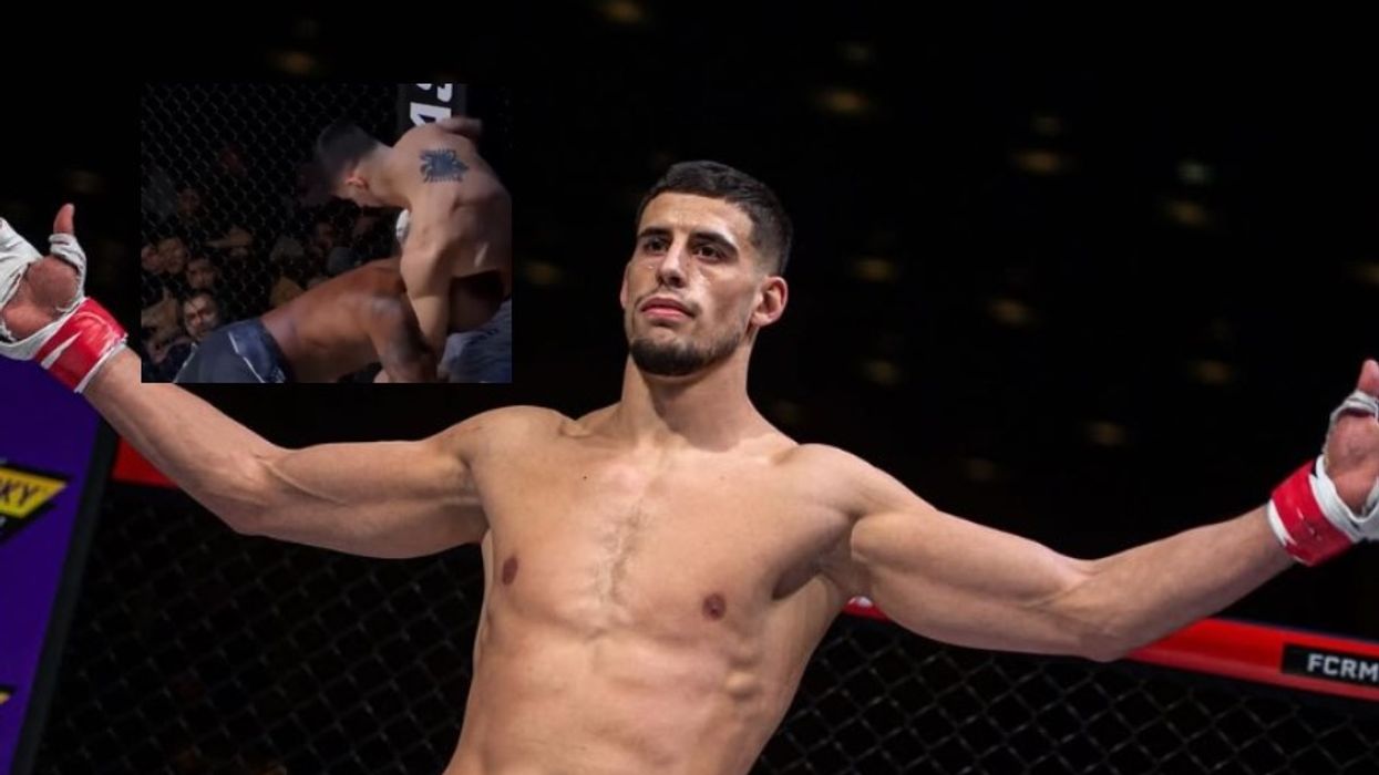 Arlind Berisha në stilin e të frikshmit Jon Jones, për pak sekonda e lë të shtrirë kundërshtarin në MMA Arlind Berisha në stilin e të frikshmit Jon Jones, për pak sekonda e lë të shtrirë kundërshtarin në MMA