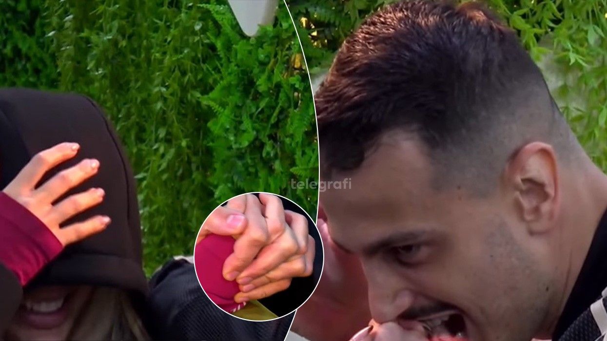 Brikena dhe Mateo mbajnë duart me njëri-tjetrin, ky i fundit i kafshon gishtin banores Brikena dhe Mateo mbajnë duart me njëri-tjetrin, ky i fundit i kafshon gishtin banores