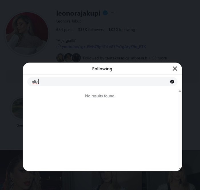 Drama e opinionisteve  Leonora dhe Olta fshijnë njëra tjetrën nga Instagrami