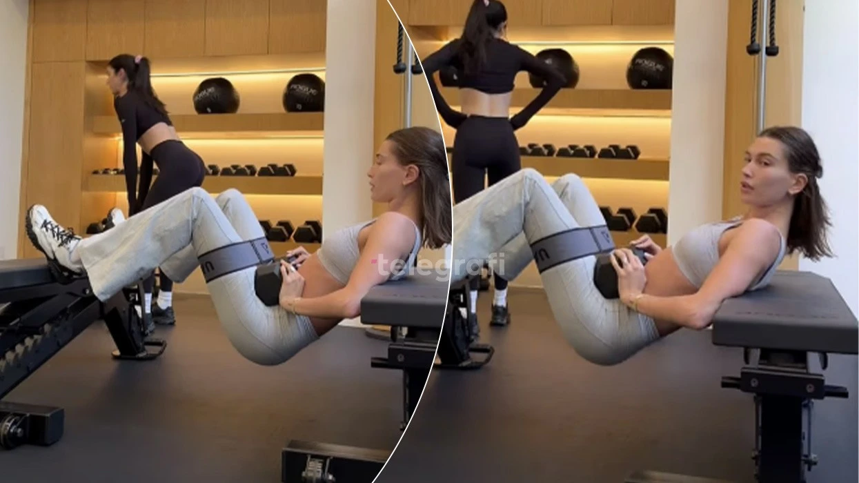 Hailey Bieber ndan një moment nga stërvitja dhe zbulon rutinën e saj të fitnesit