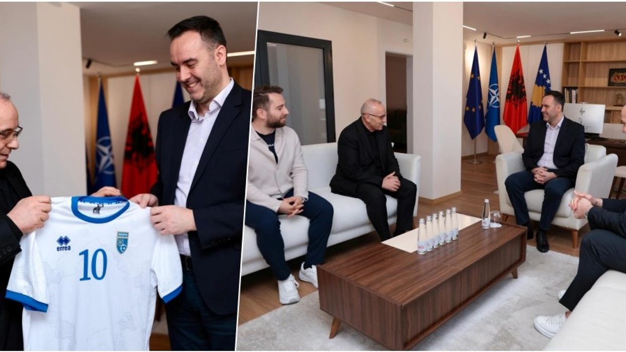 Konjufca pret Ademin dhe zyrtarët e FFK-së para ndeshjes historike me Sllovakinë Konjufca pret Ademin dhe zyrtarët e FFK-së para ndeshjes historike me Sllovakinë