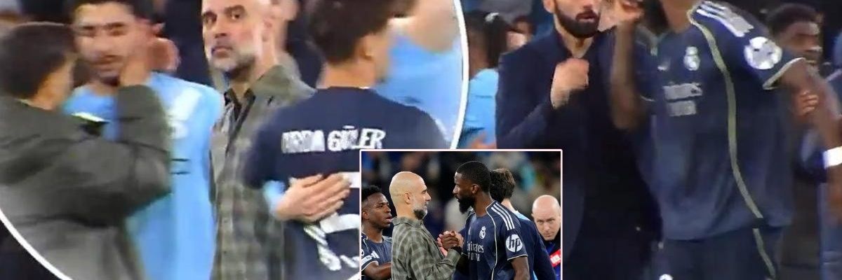 Shtrëngimi i duarve u shndërrua në një konflikt verbal: Rudiger ‘sulmoi’ Guardiolën Shtrëngimi i duarve u shndërrua në një konflikt verbal: Rudiger ‘sulmoi’ Guardiolën