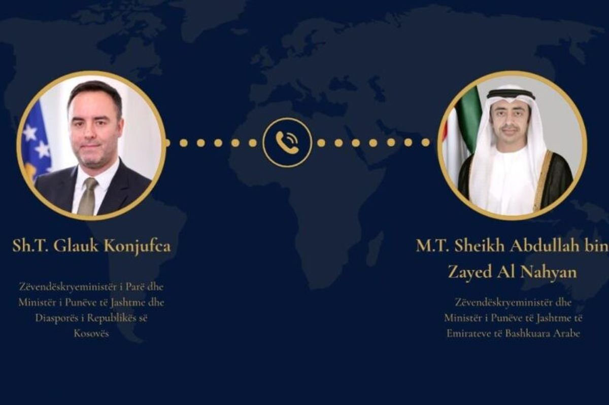 Konjufca dhe homologu nga Emiratet diskutojnë zhvillimet në Lindjen e Mesme Konjufca dhe homologu nga Emiratet diskutojnë zhvillimet në Lindjen e Mesme