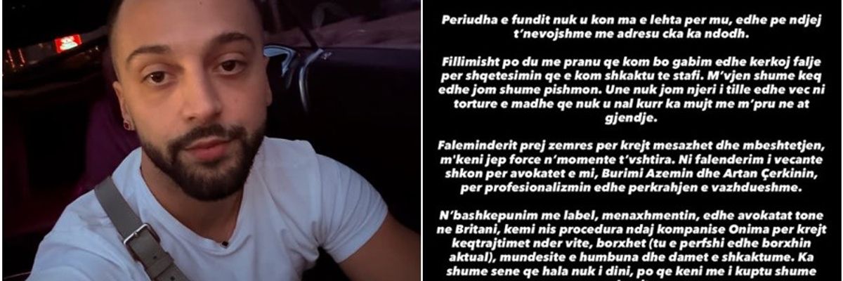Reagon Gjesti: Kam bërë gabim, kërkoj falje - kemi nisur procedura ndaj "Onima" për borxhet e keqtrajtimet ndër vite Reagon Gjesti: Kam bërë gabim, kërkoj falje - kemi nisur procedura ndaj