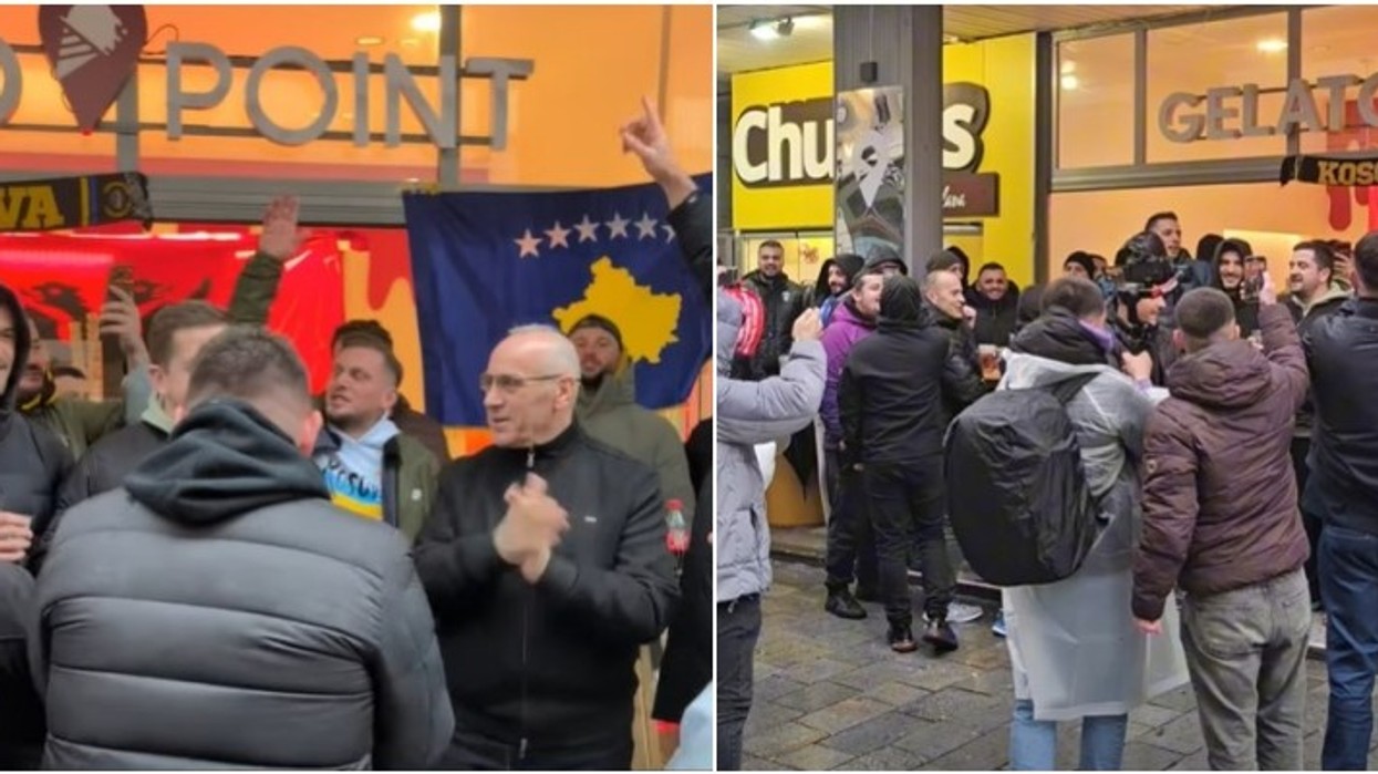 Atmosferë e zjarrtë nga tifozët e Kosovës pak orë para ndeshjes, Agim Ademi kërcen me ‘Dardanët’