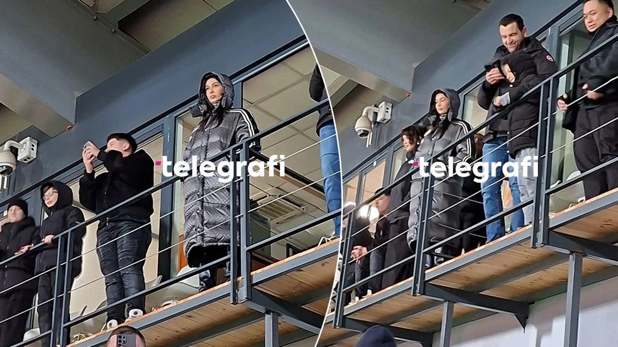 Adrola Dushi në tribunat VIP të Stadiumit "Fadil Vokrri", ndjek nga afër ndeshjen historike të Kosovës me Turqinë