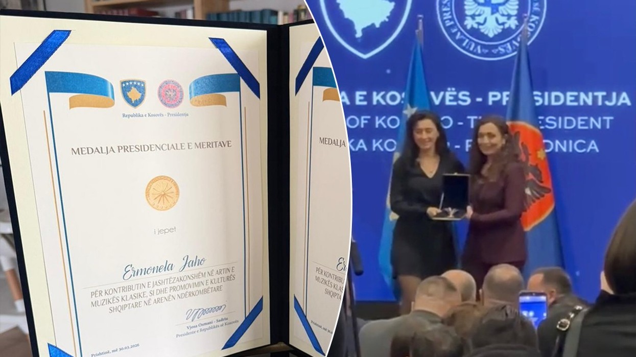 Presidentja Osmani dekoron me medalje presidenciale sopranon shqiptare me famë botërore - Ermonela Jaho
