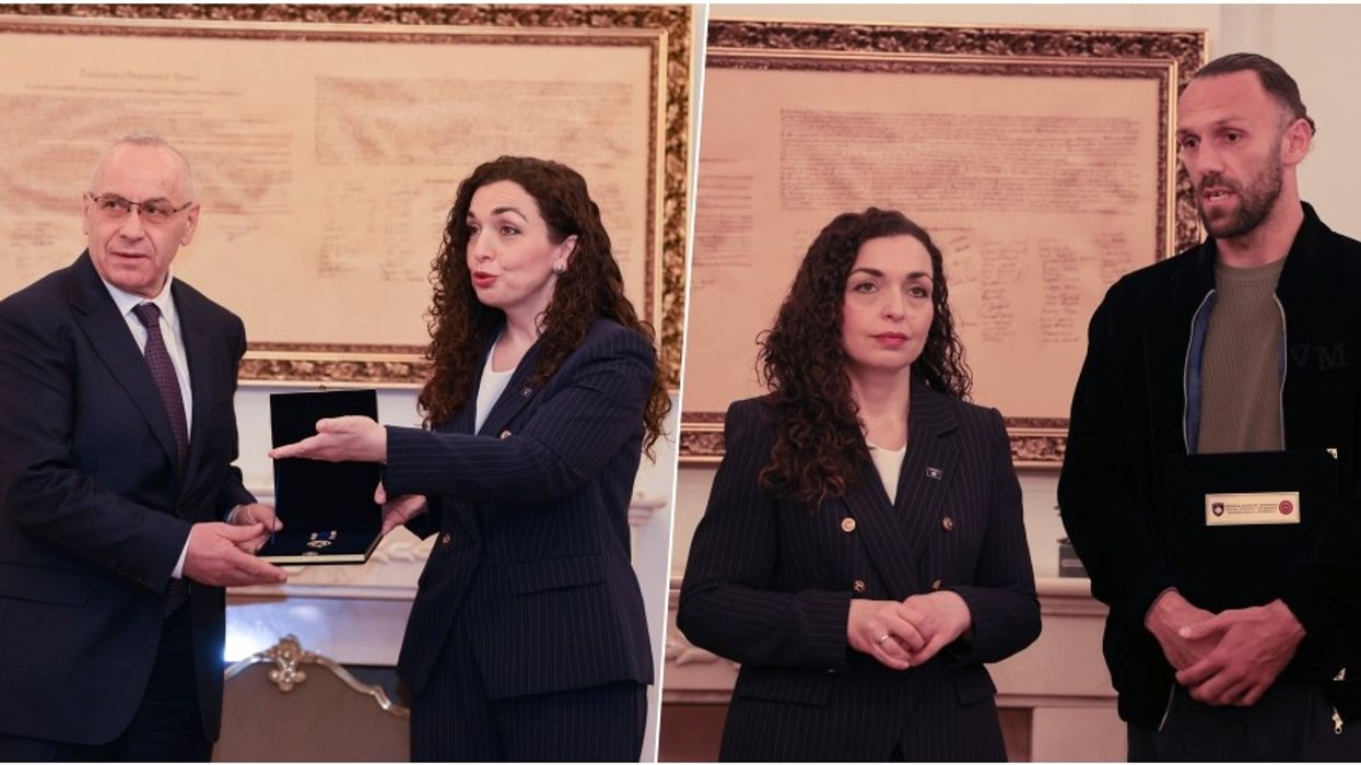 Fjalët e Ademit dhe Muriqit pasi u dekoruan nga Presidentja Osmani Fjalët e Ademit dhe Muriqit pasi u dekoruan nga Presidentja Osmani