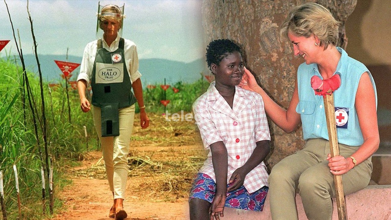 Publikohen pamje të rralla të Princeshës Diana nga vizita në zonat me mina tokësore, pak muaj para vdekjes