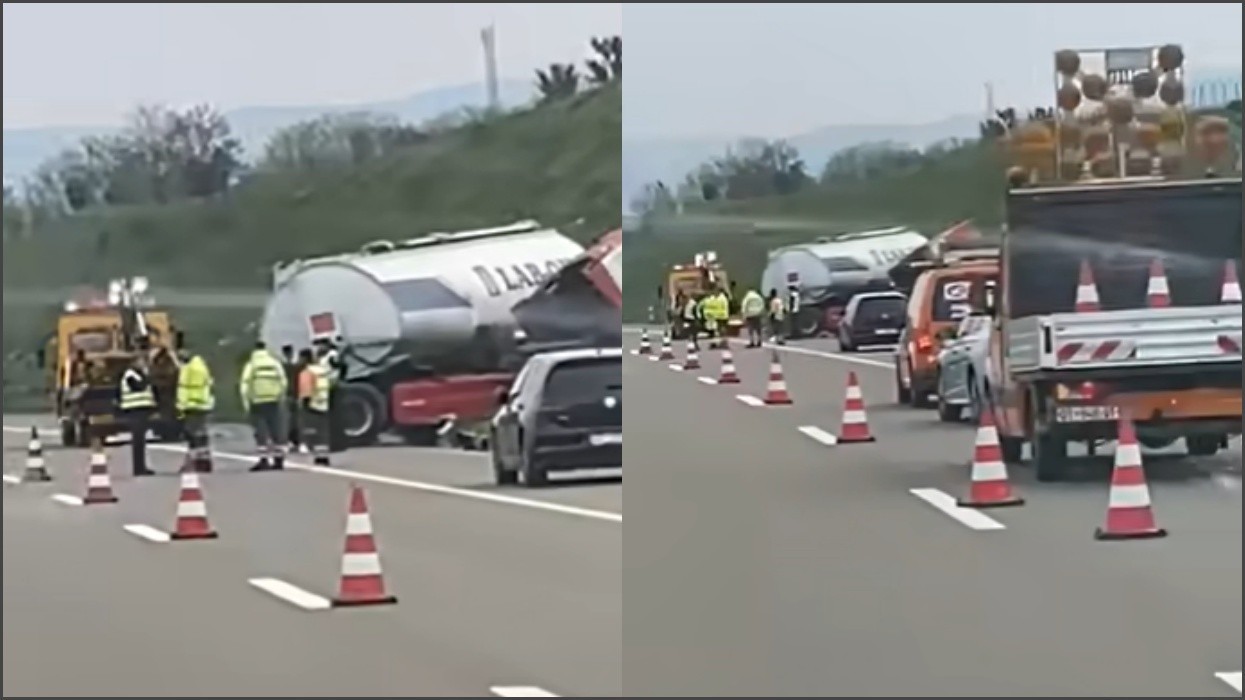 Vetaksidentohet një kamion në autostradën Prishtinë-Prizren, lëndohet një person