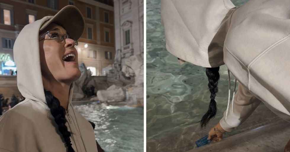 Veprimi i çuditshëm i Katy Perry-t në Romë, në vend të monedhës ajo zhyti një kartë bankare në fontanën e Trevit