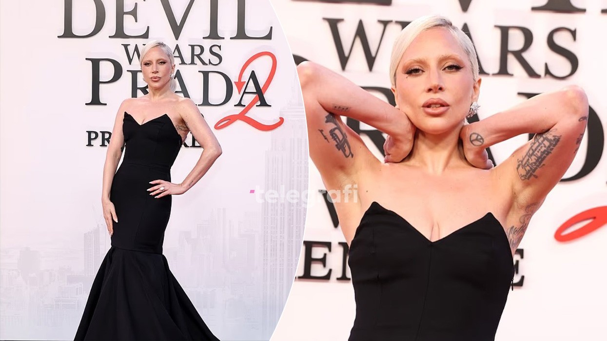 Lady Gaga mahnit me fustanin e zi në premierën e ‘The Devil Wears Prada 2’ – ylli shkëlqen krah Anne Hathaway dhe Meryl Streep në tapetin e kuq