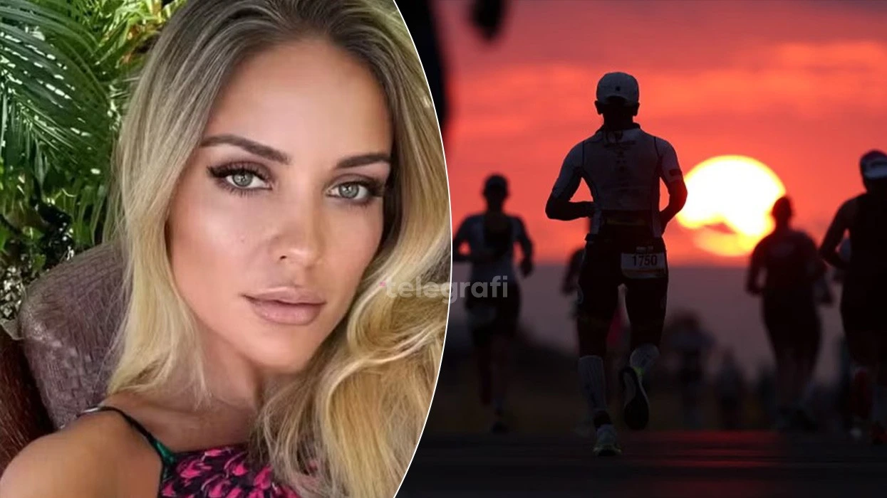 Influencuesja e fitnesit vdes gjatë pjesës së notit në Ironman Texas