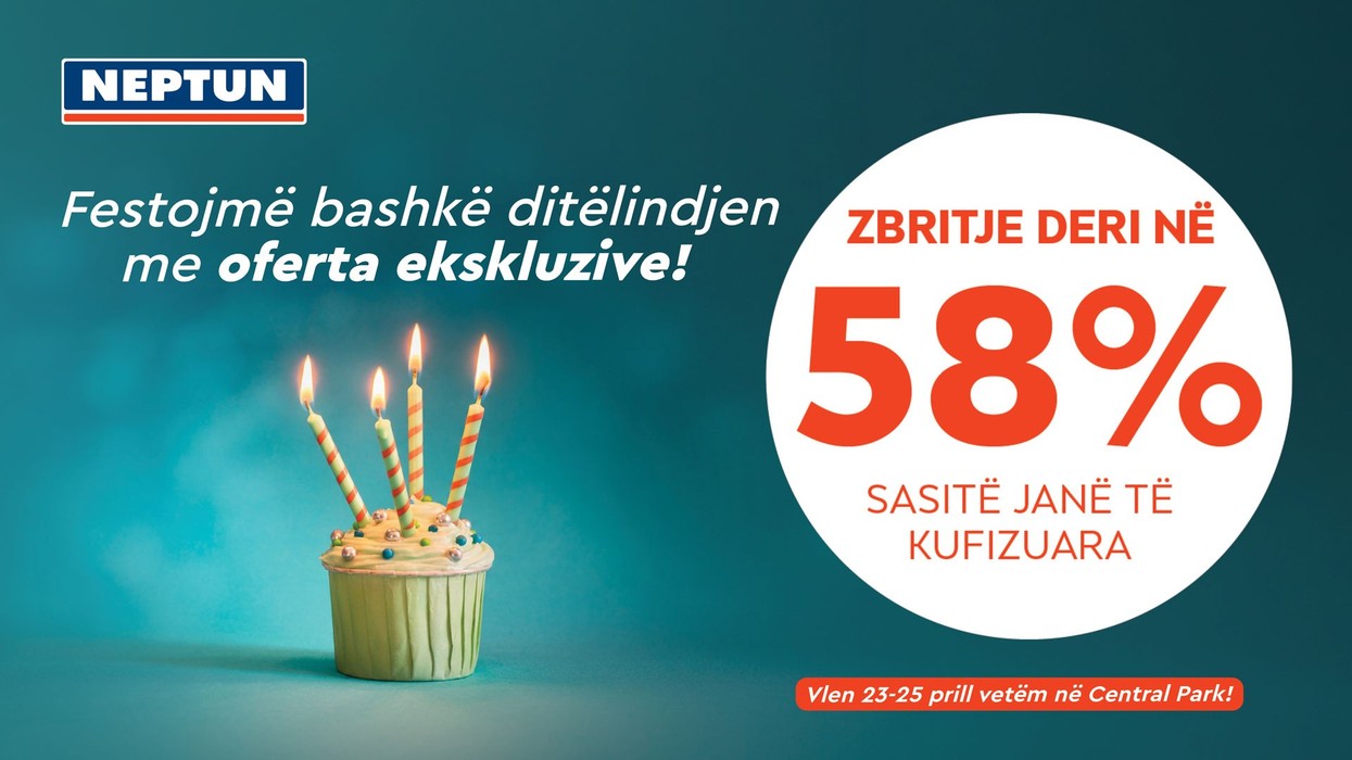 Zbritje deri në 58% për 1-vjetorin e hapjes së dyqanit Neptun në Central Park