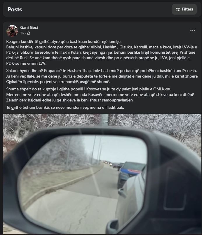 Geci me gjuhë vulgare fyen PDK në dhe LVV në  përmend Thaçin e Kurtin