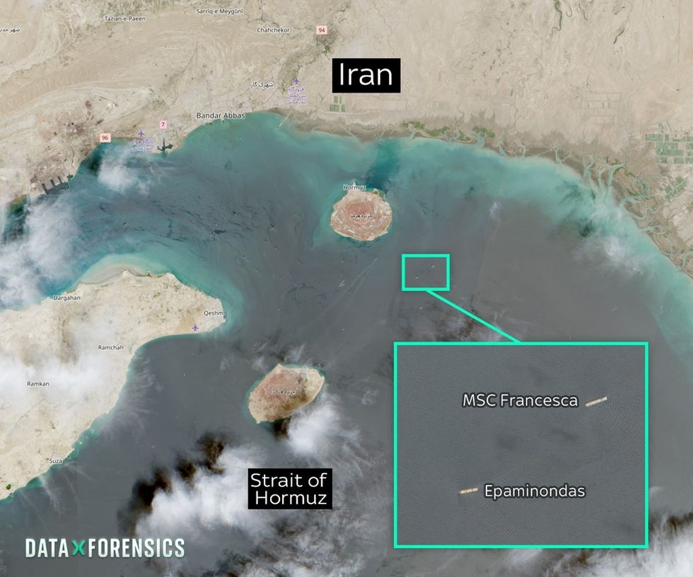 Anije mallrash të sekuestruara dallohen në ujërat iraniane në një imazh të ri satelitor