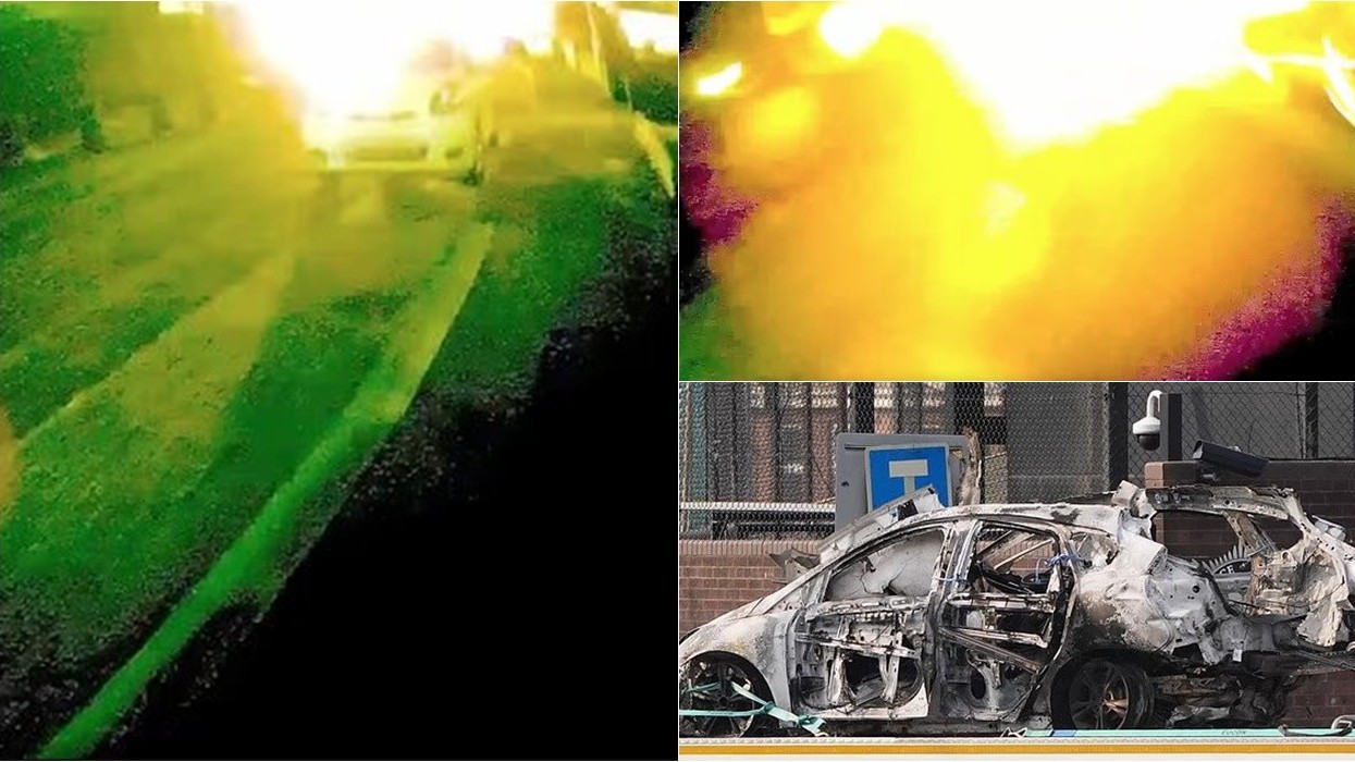 Momenti kur një makinë-bombë shpërthen jashtë stacionit të policisë në Belfast, në një sulm që besohet të jetë kryer nga IRA e Re