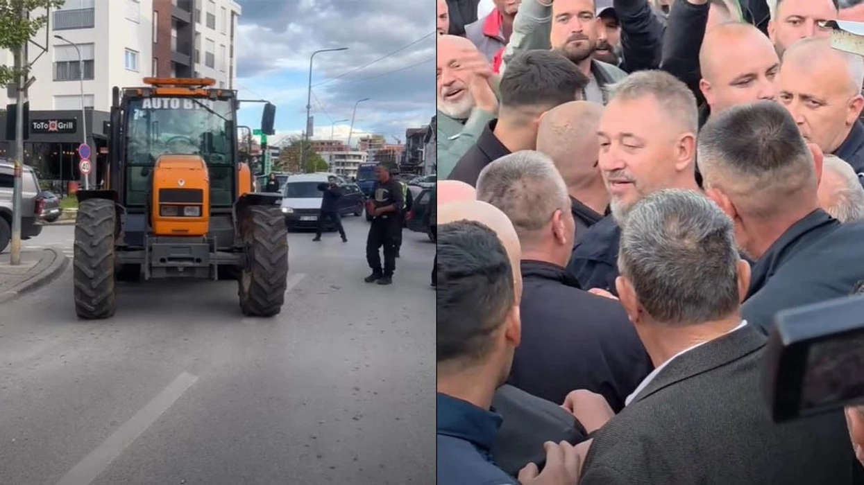 Bllokohet me traktor rruga para stacionit të policisë në Skenderaj