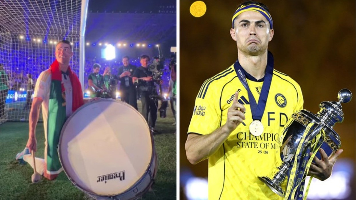 Me lot në sy dhe duke i rënë daulles, festa e Ronaldos pas titullit të parë në Arabinë Saudite