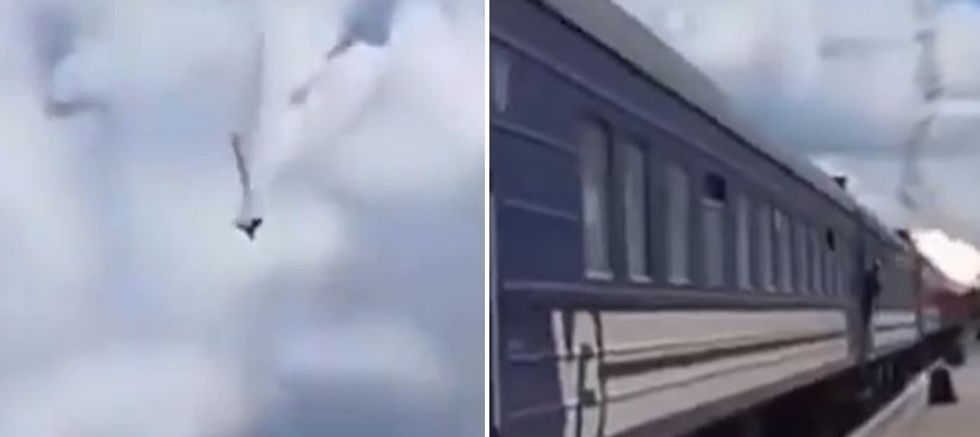 Momenti kur droni rus bie në stacionin hekurudhor 