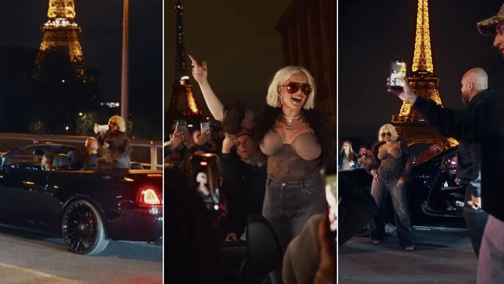 Bebe Rexha promovon albumin e saj të ri “Dirty Blonde” në Paris, mijëra fansa mblidhen pranë Kullës Eiffel për të takuar këngëtaren