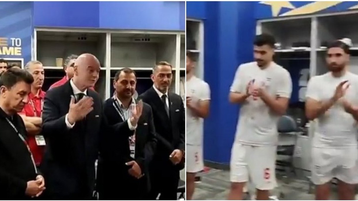 Presidenti i FIFA-s me një gjest të pazakontë, hyn në zhveshtoren e Iranit dhe iu mban fjalim