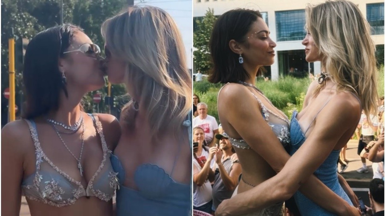 Elodie dhe balerina shqiptare shfaqen më të dashuruara se kurrë në Paradën e Krenarisë në Milano
