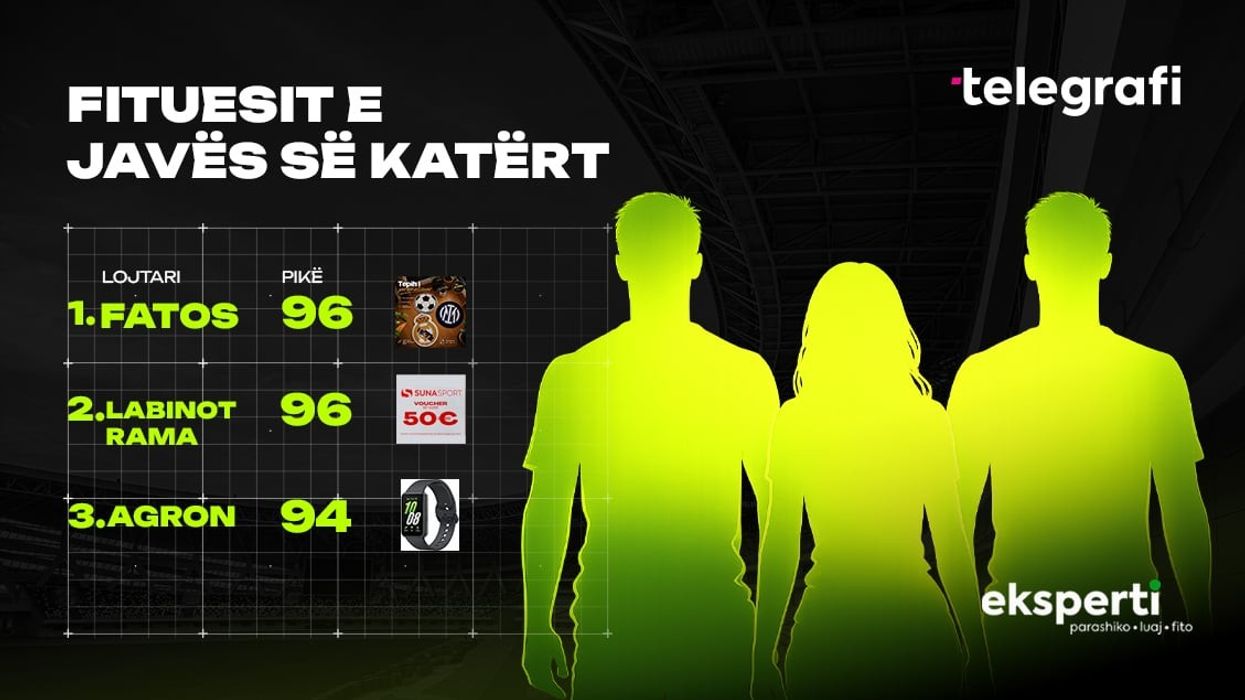 Tre fituesit e javës së katërt të “Ekspertit” Tre fituesit e javës së katërt të “Ekspertit”