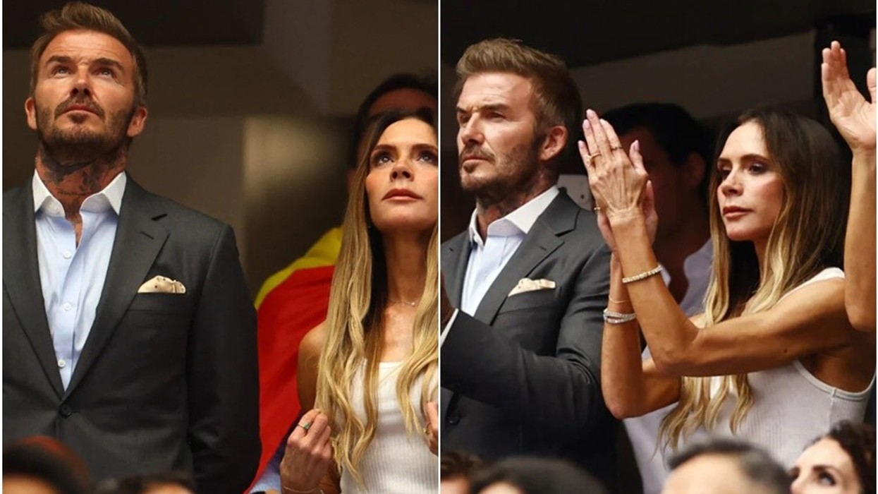 David dhe Victoria Beckham ndoqën ndeshjen midis Francës dhe Spanjës - morën vëmendje në tribunë