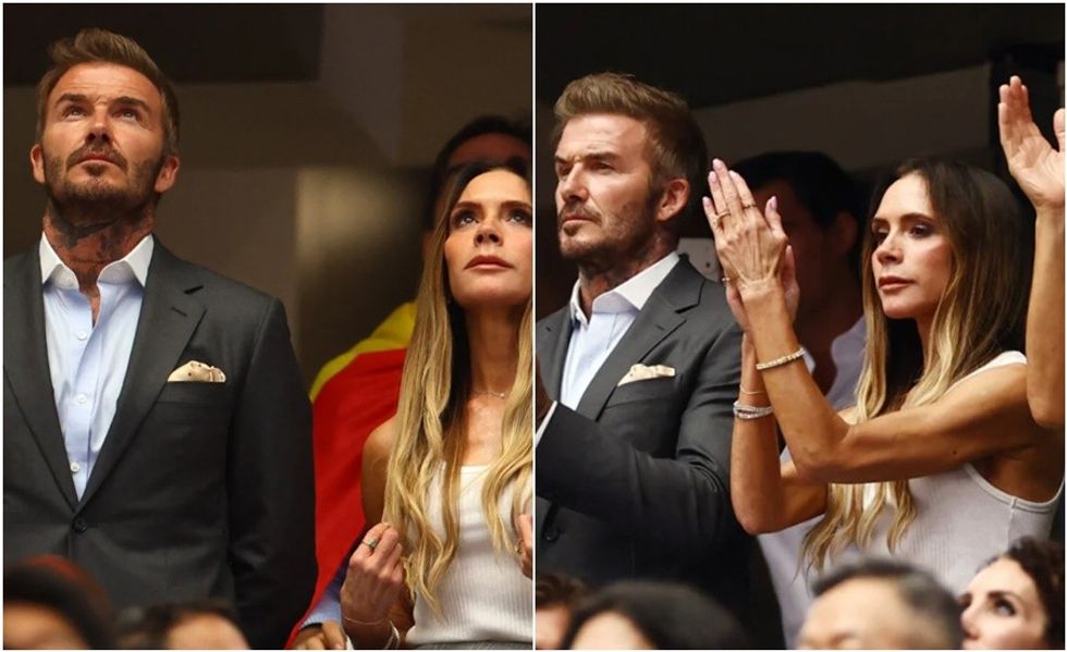 David dhe Victoria Beckham ndoqën ndeshjen midis Francës dhe Spanjës - morën vëmendje në tribunë