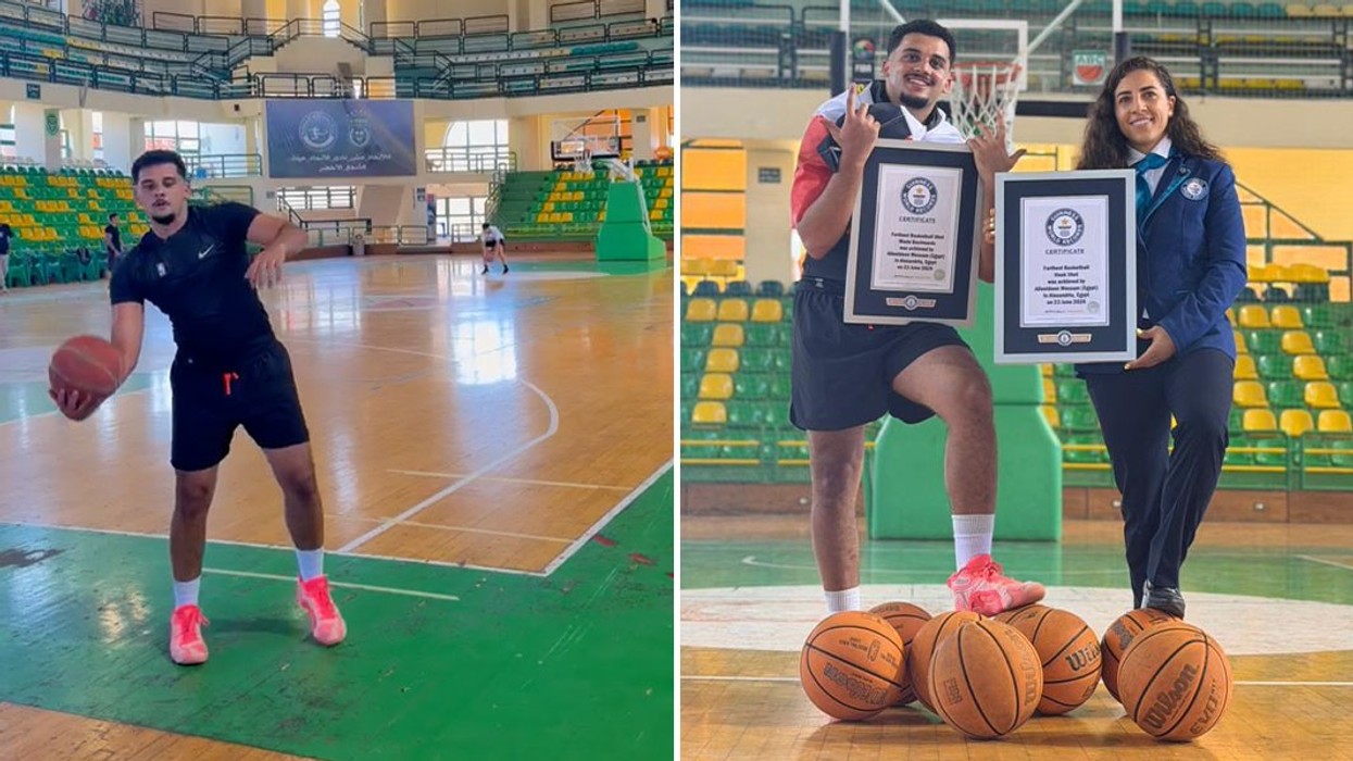 Basketbollisti egjiptian thyen dy rekorde botërore Guinness brenda një dite