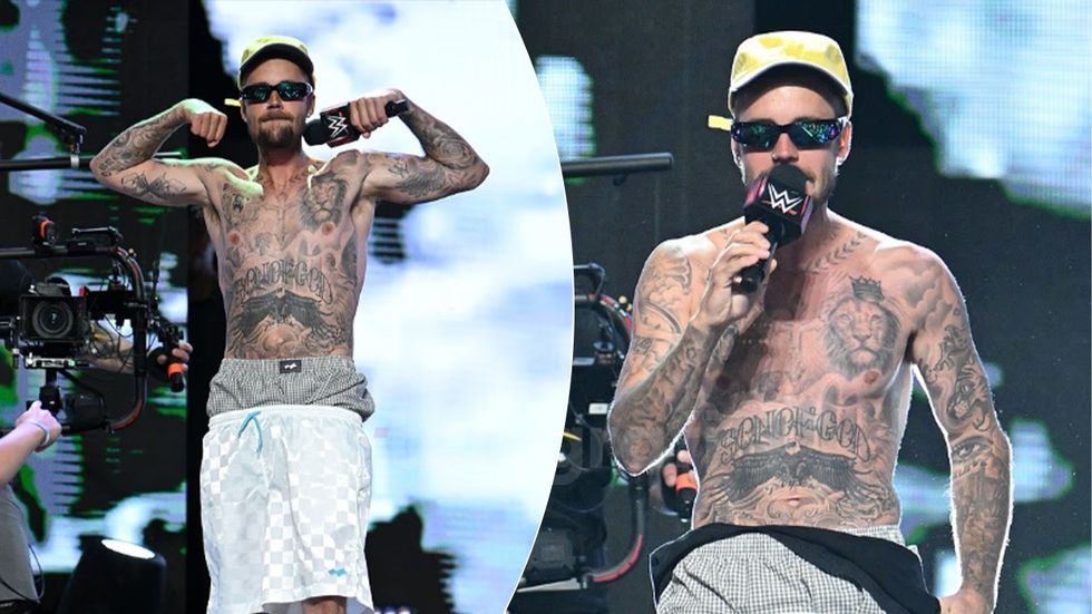 Justin Bieber shfaq fizikun e tij në performancën para finales së Kupës së Botës