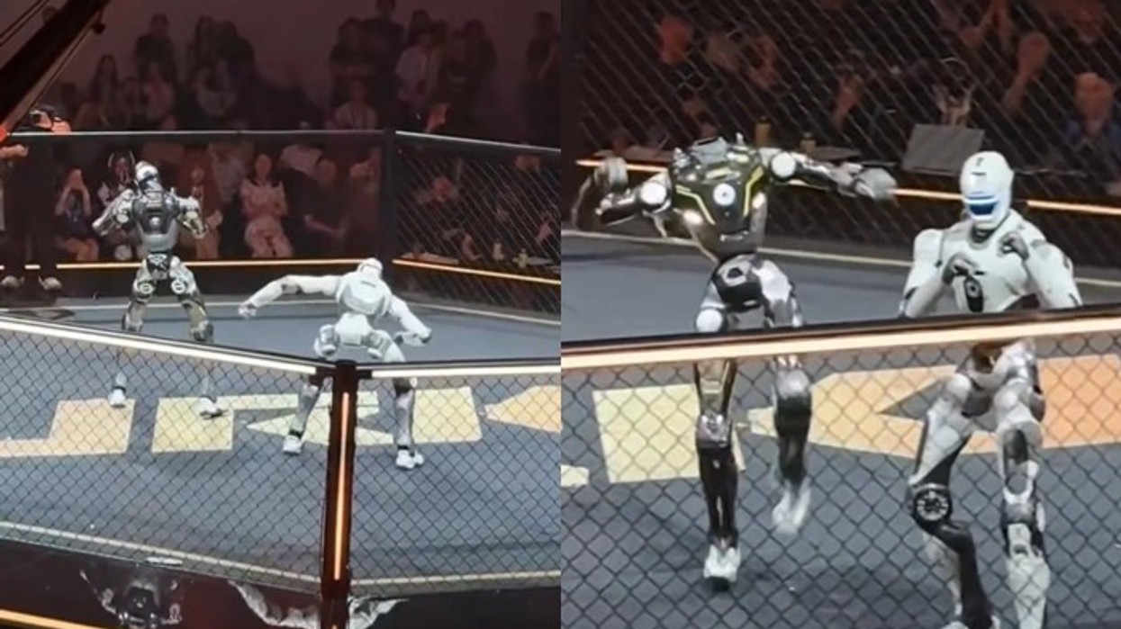 Roboti humb kokën, por vazhdon të luftojë si të mos kishte ndodhur asgjë - pamje