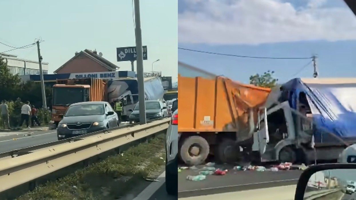 Aksidentohen dy kamionë në dalje të Fushë Kosovës, krijohen kolona të gjata Aksidentohen dy kamionë në dalje të Fushë Kosovës, krijohen kolona të gjata